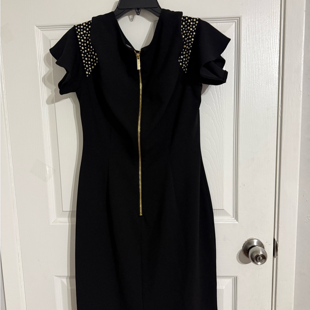 Calvin Klein Black Studded Cold Shoulder Dress - Picture 7 of 13